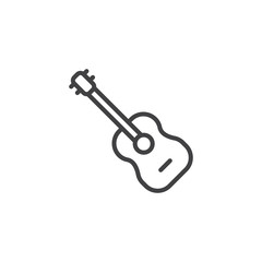 Acoustic guitar outline icon. linear style sign for mobile concept and web design. Music instrument simple line vector icon. Symbol, logo illustration. Pixel perfect vector graphics
