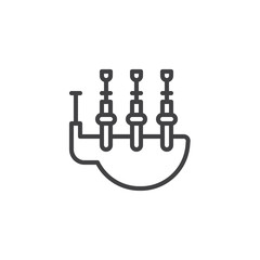 Scottish bagpipes outline icon. linear style sign for mobile concept and web design. Music instrument simple line vector icon. Symbol, logo illustration. Pixel perfect vector graphics