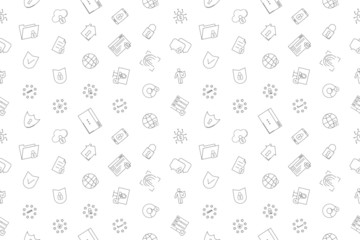 GDPR background from line icon. Linear vector pattern.	