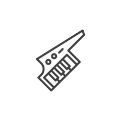 Keytar outline icon. linear style sign for mobile concept and web design. Musical instrument simple line vector icon. Shoulder Keyboard Symbol, logo illustration. Pixel perfect vector graphics
