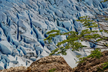Crevasses and seracs on the Grey Glacier in Chilean Patagonia