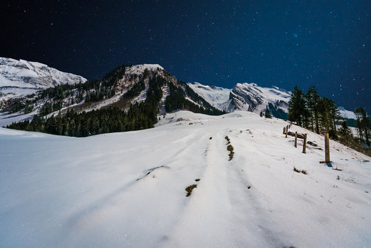 Rural winter landscape, Brienzer Rothorn, Emmental Alps, Switzerland