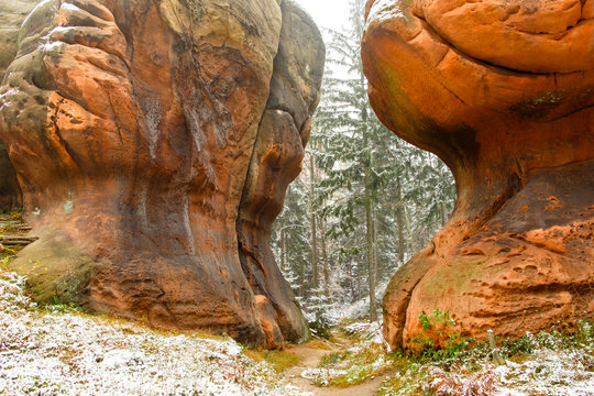 Felsformationen im Zittauer Gebirge Kelchstein