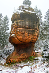 Fototapeta na wymiar Felsformationen im Zittauer Gebirge Kelchstein