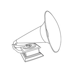 Vector image of an old gramophone