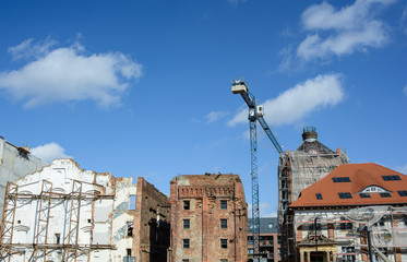 Fototapeta premium Reconstruction of old buildings.