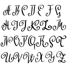 Handdrawn dry brush font. Modern brush lettering. Grunge style alphabet. Vector illustration.