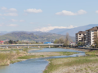 Fototapeta premium Mountain river Mzymta, Sochi