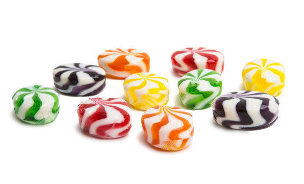 Milk fruit candy isolated