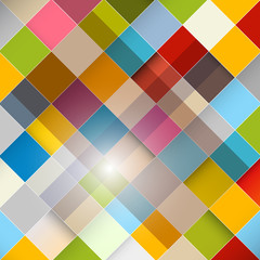 Colorful Squares Diagonal Vector Background. Retro Backdrop Suitable for Graphic Designs.