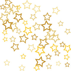 Magic gold stars confetti. Christmas and New Year falling stars background. Sparkling glitter celebration confetti decoration. Rich VIP premium design