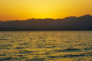 野洲市の琵琶湖の夕景