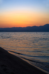 野洲市の琵琶湖の夕景