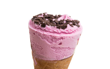 ice cream in a waffle cup isolated