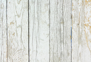 Wooden texture of white and yellow. Background of old painted boards. Retro and vintage. Free space for text. Horizontal image.