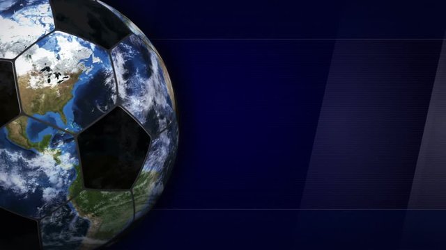 Soccer Ball and Earth, Rendering, Background, Animation, Loop, 4k
