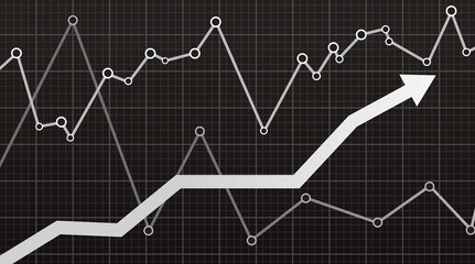Abstract financial chart with arrow