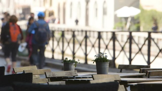 In the noon bar is ready for Milan night aperitive and movida. This clip was shot with a Canon C300