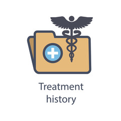 Medical Records Icon with Caduceus and personal health record imagery w phr, emr, ehr