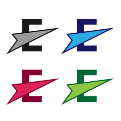 Letter E Logo Set Vector Design