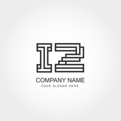 Initial Letter IZ Logo Vector Design