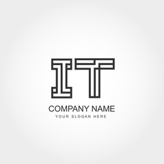 Initial Letter IT Logo Vector Design