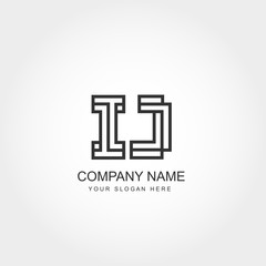 Initial Letter IJ Logo Vector Design