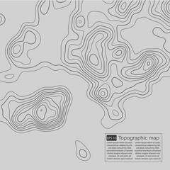 Topographic map. Topographical background. Linear graphics. Vector illustration.