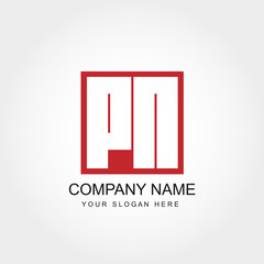 Initial Letter PN Logo Vector Design