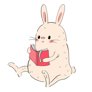  cute Bunny with a book