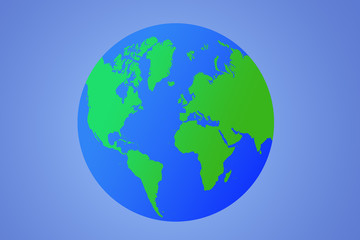 Earth globes isolated on blue background