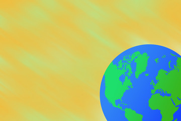 Obraz na płótnie Canvas Earth globes isolated on orange background