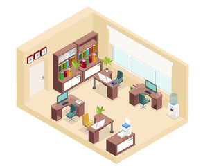 Isometric Office Workplace Concept