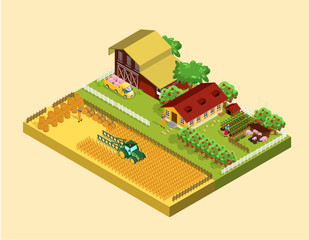 Isometric Farming Concept