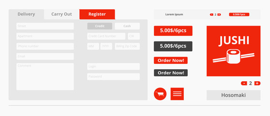 Japanese Food Web Shop Interface Concept