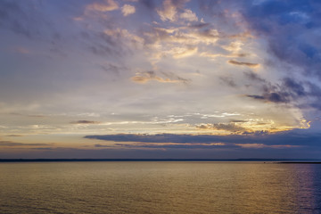 Fototapeta na wymiar Sunset on Ladoga lake, Russia