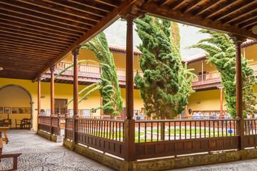 Cloister outside and balcony of the Convent of the Franciscan