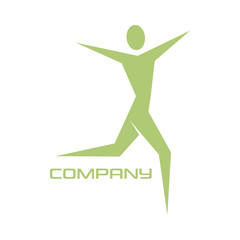 Abstract woman and fitness logo