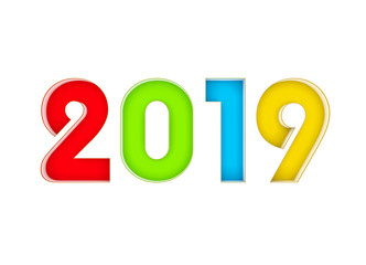      New Year 2019 Creative Design Concept - 3D Rendered Image 