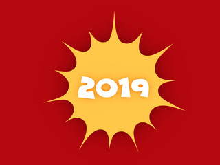      New Year 2019 Creative Design Concept - 3D Rendered Image 