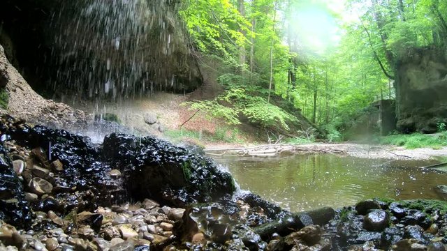 Kientalschlucht bei Kloster Andechs, Wasserfall, Schlucht, Naturerlebnis, Gimbal, 4K