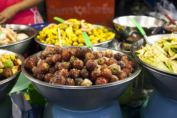 Thai street food spicy fruit, salad