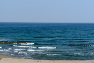 山形県 湯野浜海岸 Yunohama Beach in Yamagata Prefecture. 
