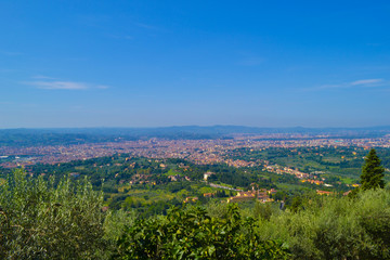 Fototapeta na wymiar View of Florence from top of Fiesole, Italy