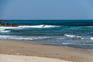 山形県 湯野浜海岸 Yunohama Beach in Yamagata Prefecture.