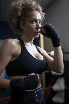 Woman training in gym