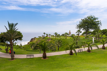 Fototapeta na wymiar Panoramic View of Park of the Book in Lima, Peru