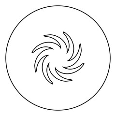 Whirpool black icon in circle outline