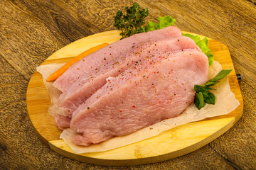 Raw turkey steak
