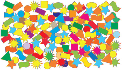 Vector illustration - crumbling colored confetti